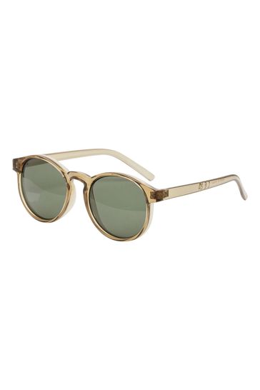 Oliver Bonas Small Green Preppy Round Sunglasses