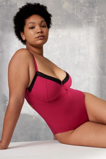 Calvin Klein Pink Balconette One-Piece Curve Swimsuit