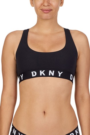 حمالة صدر ظهر من DKNY بشعار أسود