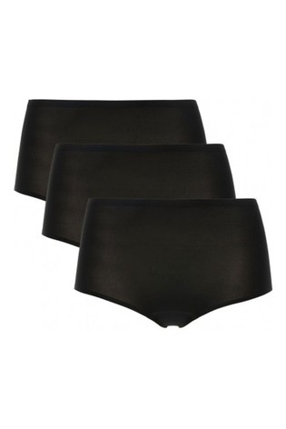 Chantelle Black Three-Pack Soft Stretch High Waisted Briefs