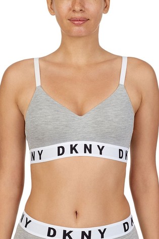 DKNY Grey Logo Wire Free Push Up Bra