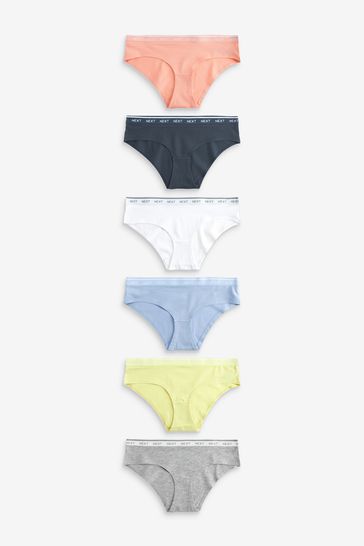 Cotton Rich Logo Knickers 6 Pack Short