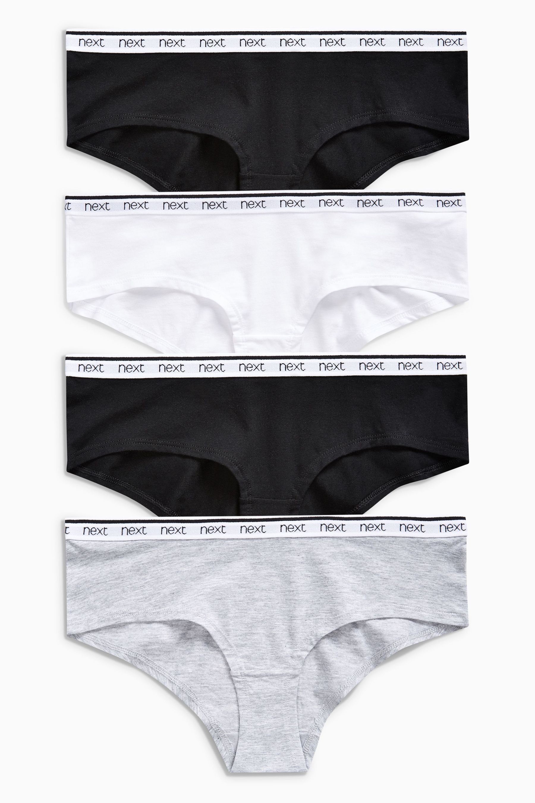 Cotton Rich Logo Knickers 4 Pack Short