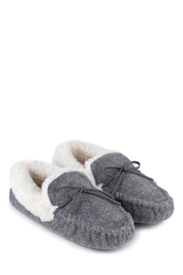 Totes Ladies Felt Moccasin Slippers