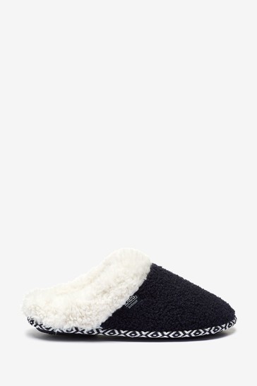 Totes Isotoner Ladies Swept Back Bobble Mule Slippers