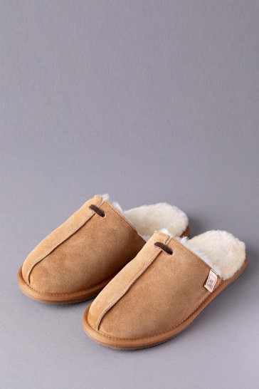 Lakeland Leather Ladies Sheepskin Seam Slider Slippers