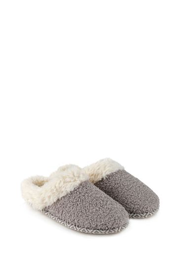 Totes Isotoner Ladies Swept Back Bobble Mule Slippers