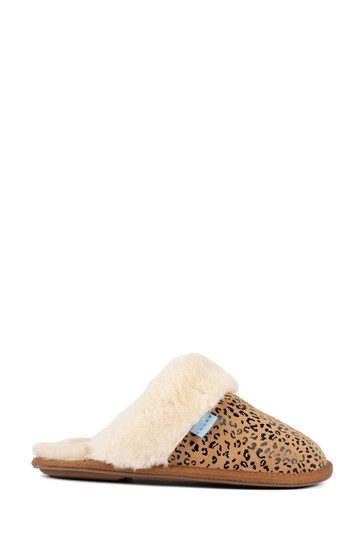 Lunar Natural Tamara Suede Mule Slippers