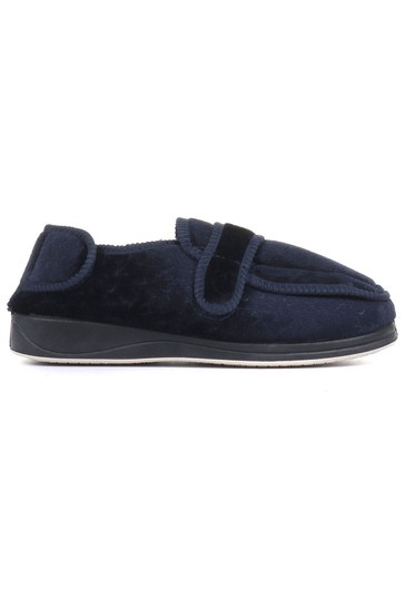 Pavers Blue Ladies Touch Fastening Full Slippers