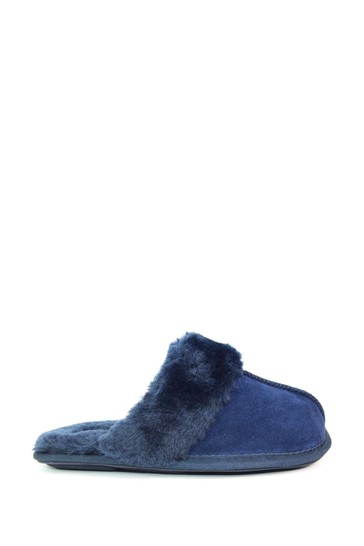 Lunar Blue Rapsody Suede Slippers