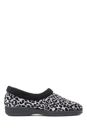 Pavers Ladies Leopard Print Full Slippers