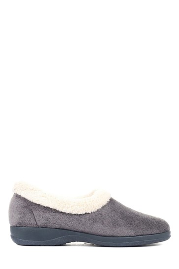 Pavers Ladies Grey Full Slippers