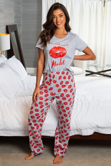 Pour Moi You had me at Merlot Cotton Jersey Pyjama Set