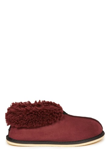 Celtic & Co Red Ladies' Sheepskin Bootee Slippers