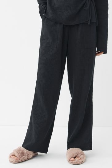 Textured Wide Leg Trousers