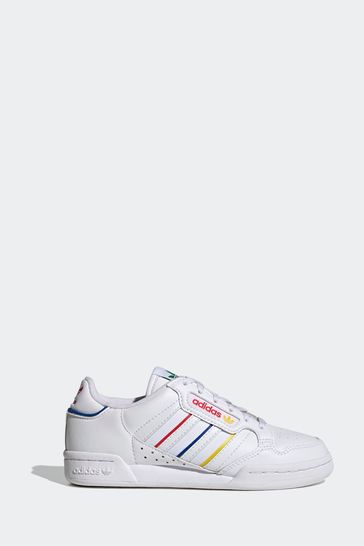 adidas Originals Boys White Continental 80 Stripes Trainers