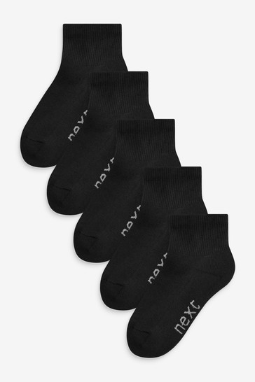 5 Pack Mid Cut Cotton Rich Cushioned Ankle Socks