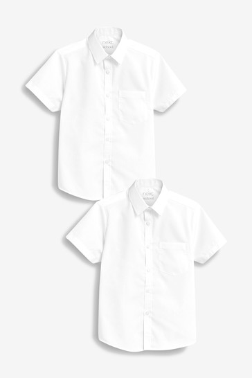 2 Pack Touch Fastening Short Sleeve Shirts (3-12yrs)