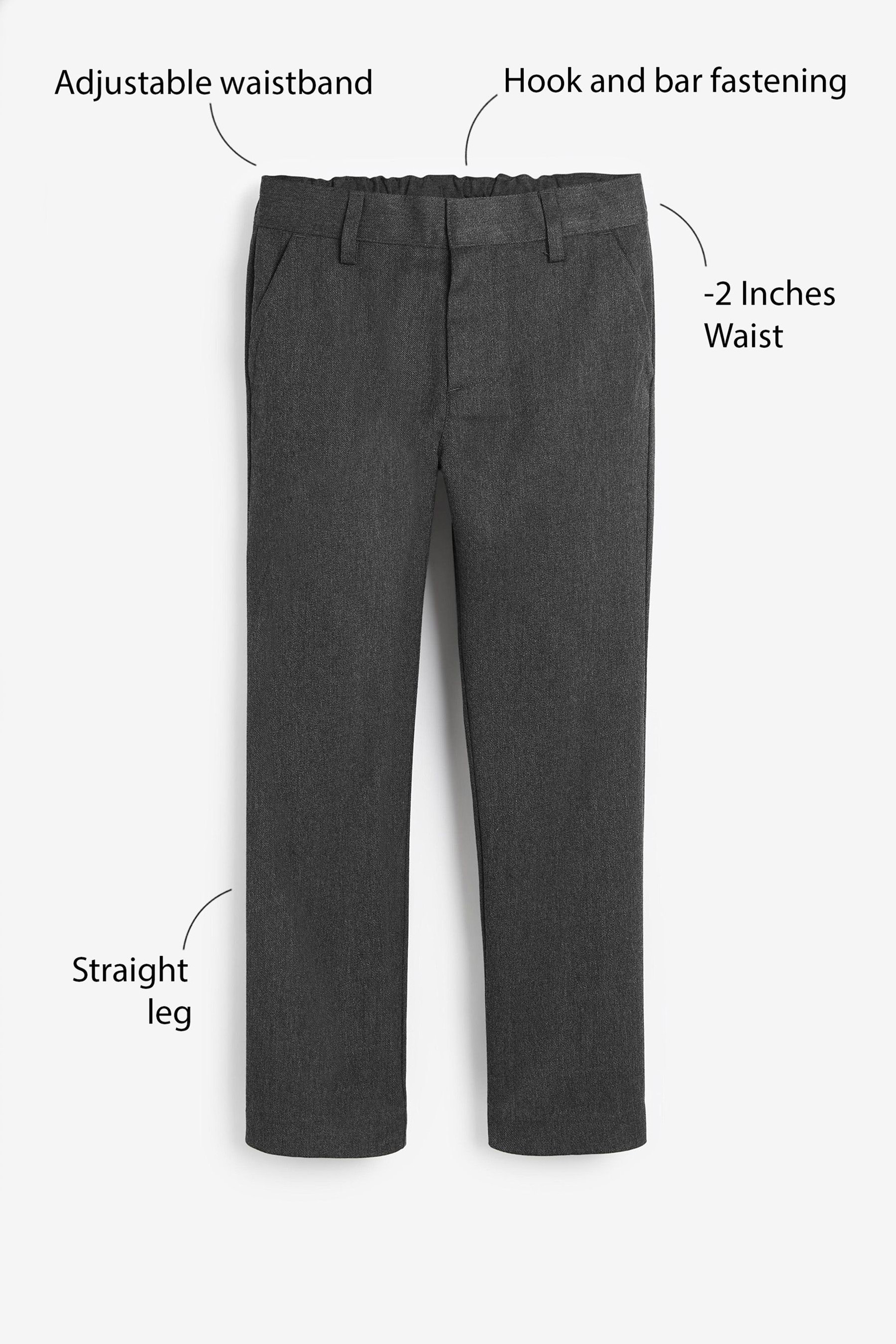 School Formal Straight Trousers (3-17yrs) Slim Waist