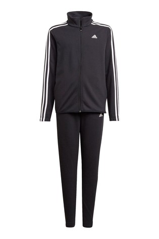 adidas Black 3 Stripe Tracksuits