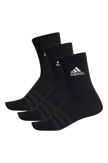 adidas Kids Black Lightweight Crew Socks Three Pack