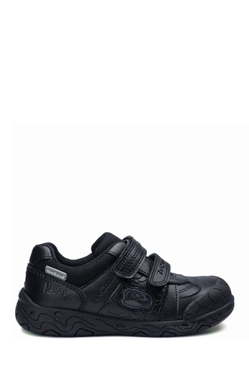 ToeZone Black Chase Dinosaur School Shoes