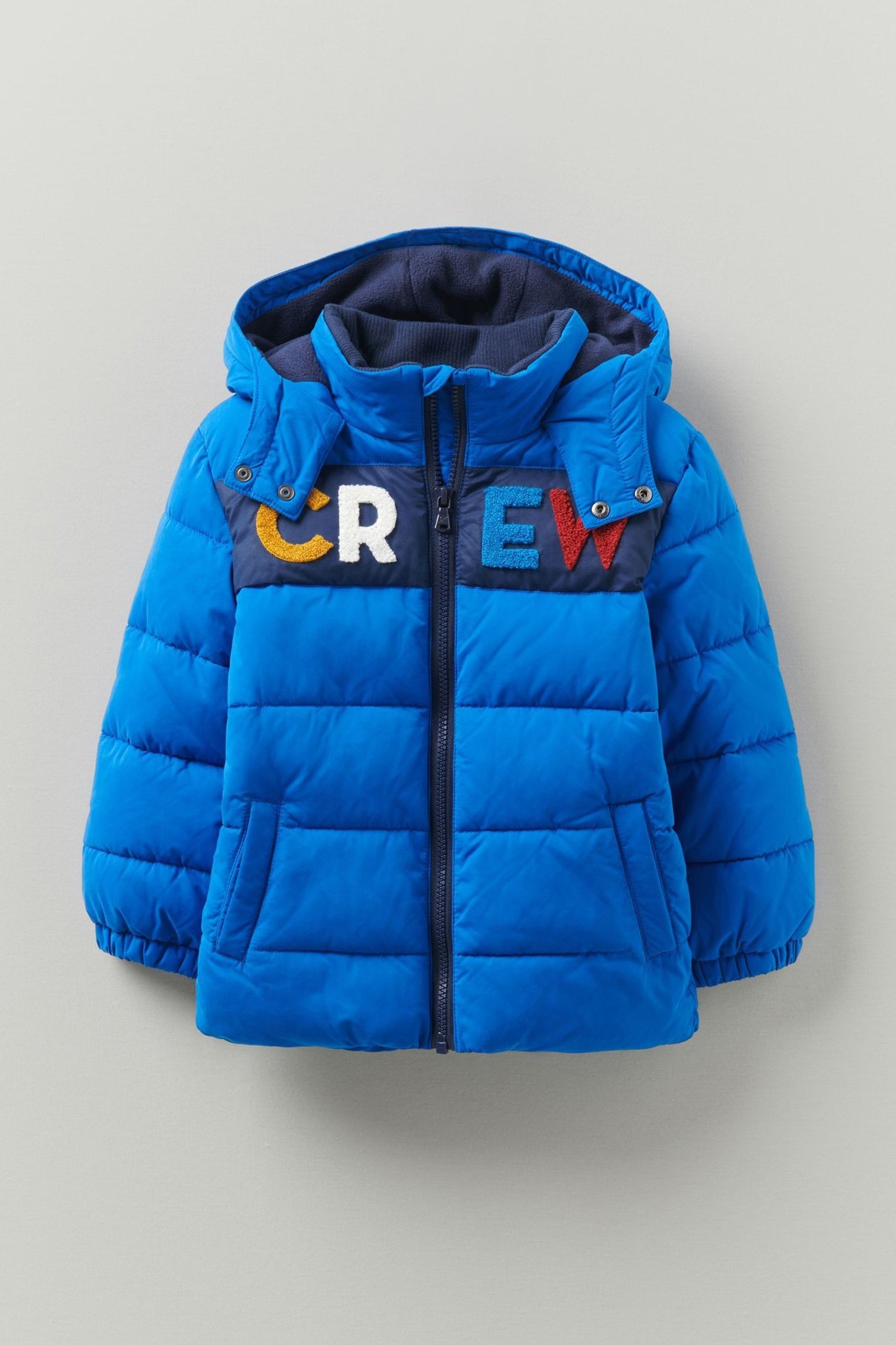 Crew Clothing Company Blue Crew Bouclé Padded Jacket