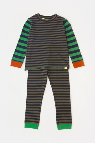 White Stuff Green Stripe PJ Set