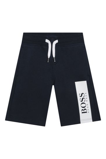 BOSS Navy Blue Banner Logo Shorts