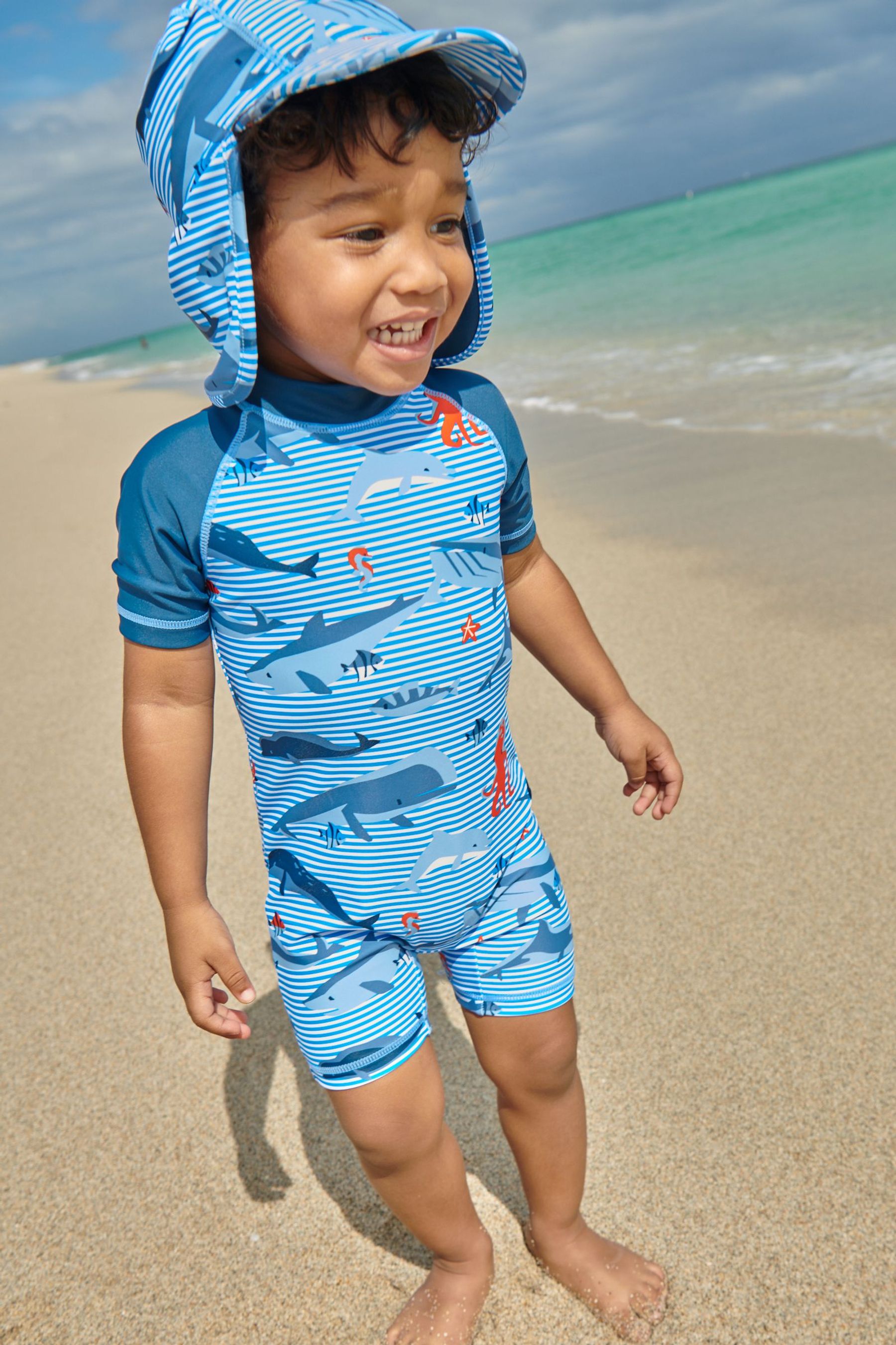 Sunsafe Swimsuit And Hat (3mths-7yrs)