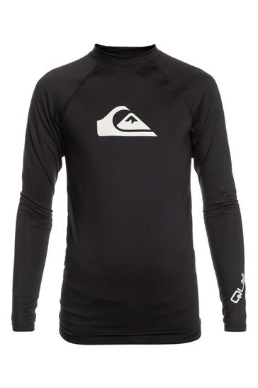 Quiksilver Black Long Sleeve UPF 50 Rash Vest