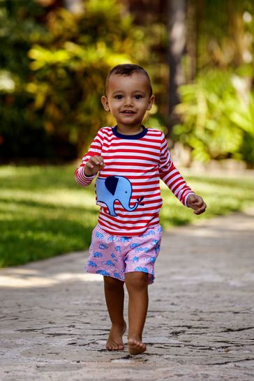 Sunuva Red Stripe Elephant Swim Shorts