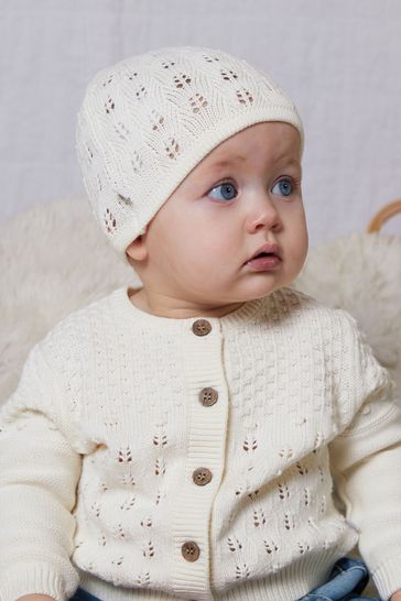 The Little Tailor Cream Cotton Knitted Hat