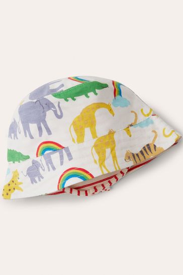 Boden Cream Reversible Bucket Hat