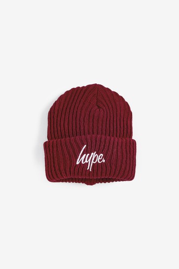 Hype. Burgundy Chunky Knitted Beanie