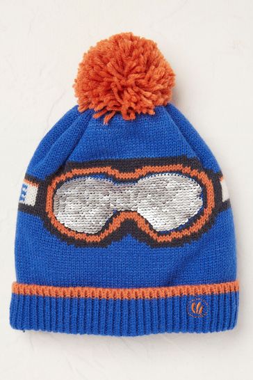 FatFace Blue Goggles Beanie