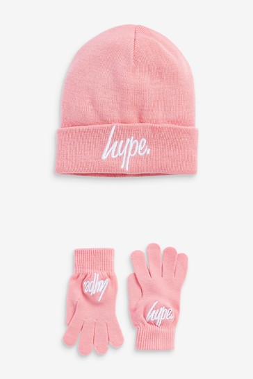 Hype. Script Beanie Hat And Gloves Set