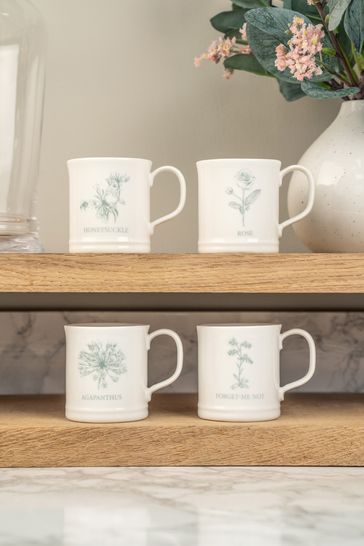 Mary Berry Set of 4 Flowers Garden Espresso Mugs