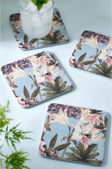 Kew Gardens Coasters Bee Floral Square Corkbook Coaster