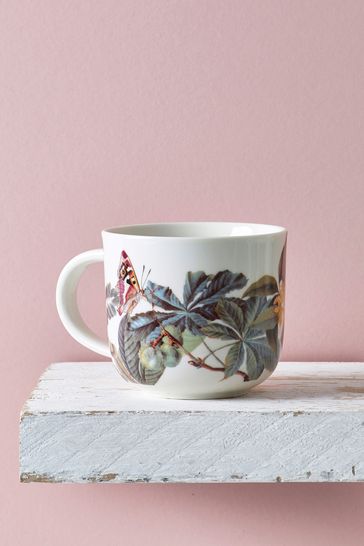 Kew Gardens Floral Butterfly White Mug