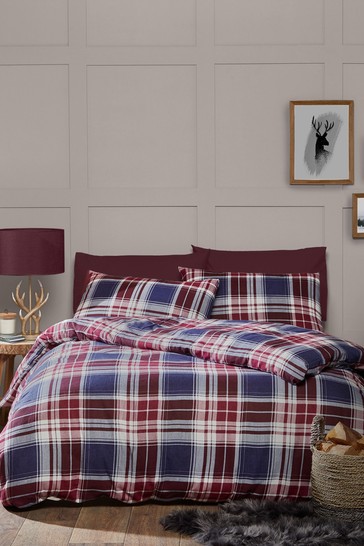 Fusion Edwards Check Duvet Cover and Pillowcase Set