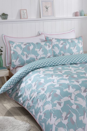 Tabitha Webb Cranes Duvet Cover and Pillowcase Set