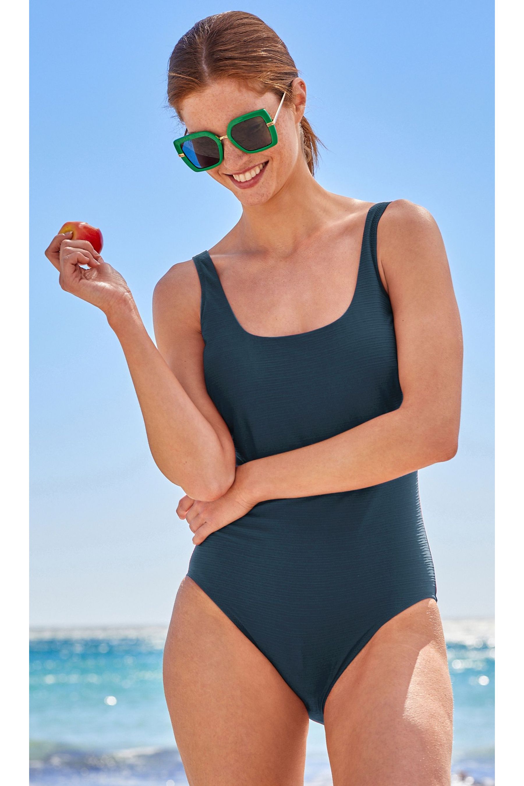 Scoop Neck Tummy Control Swimsuit