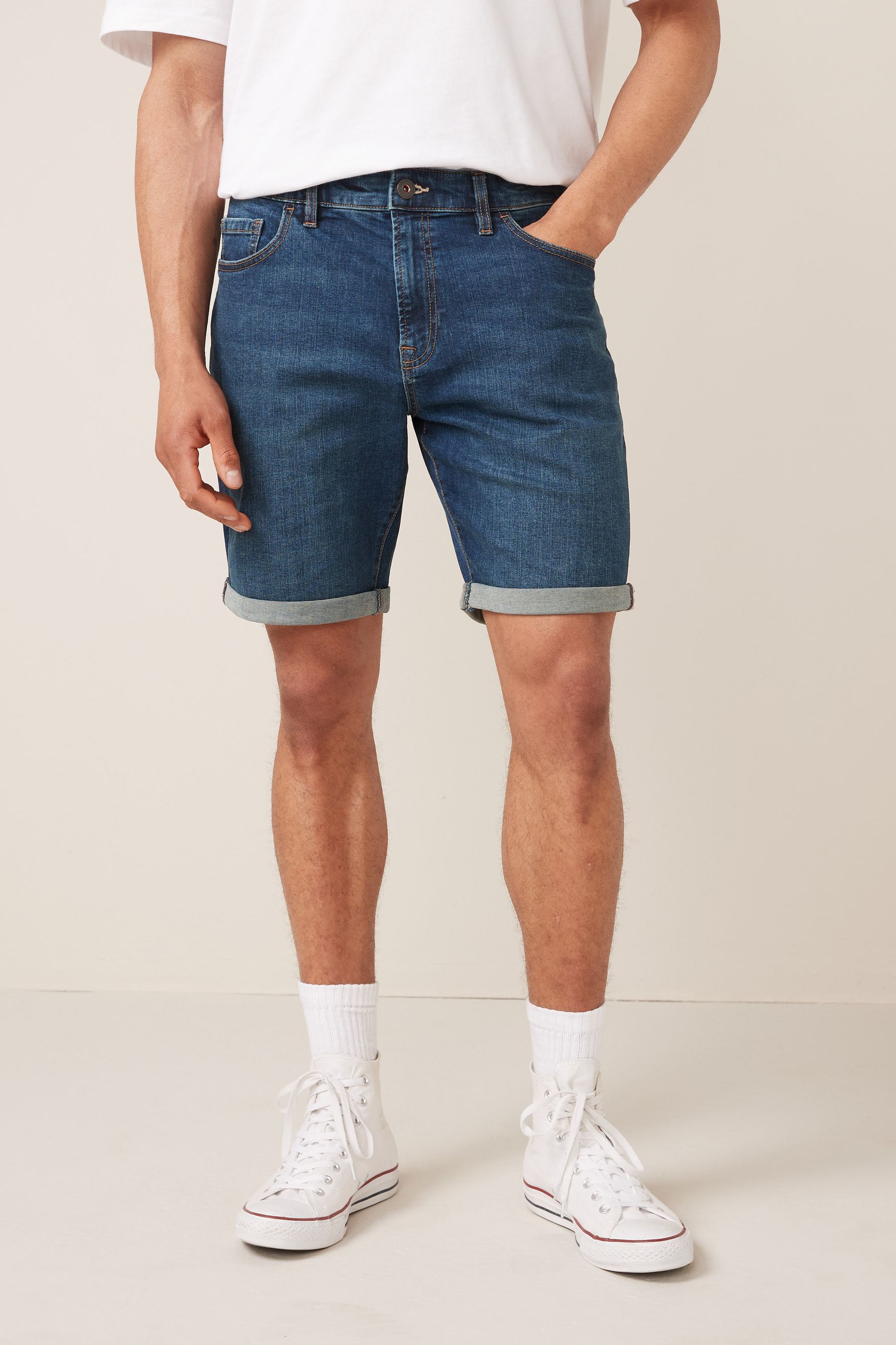 Denim Shorts Straight Fit