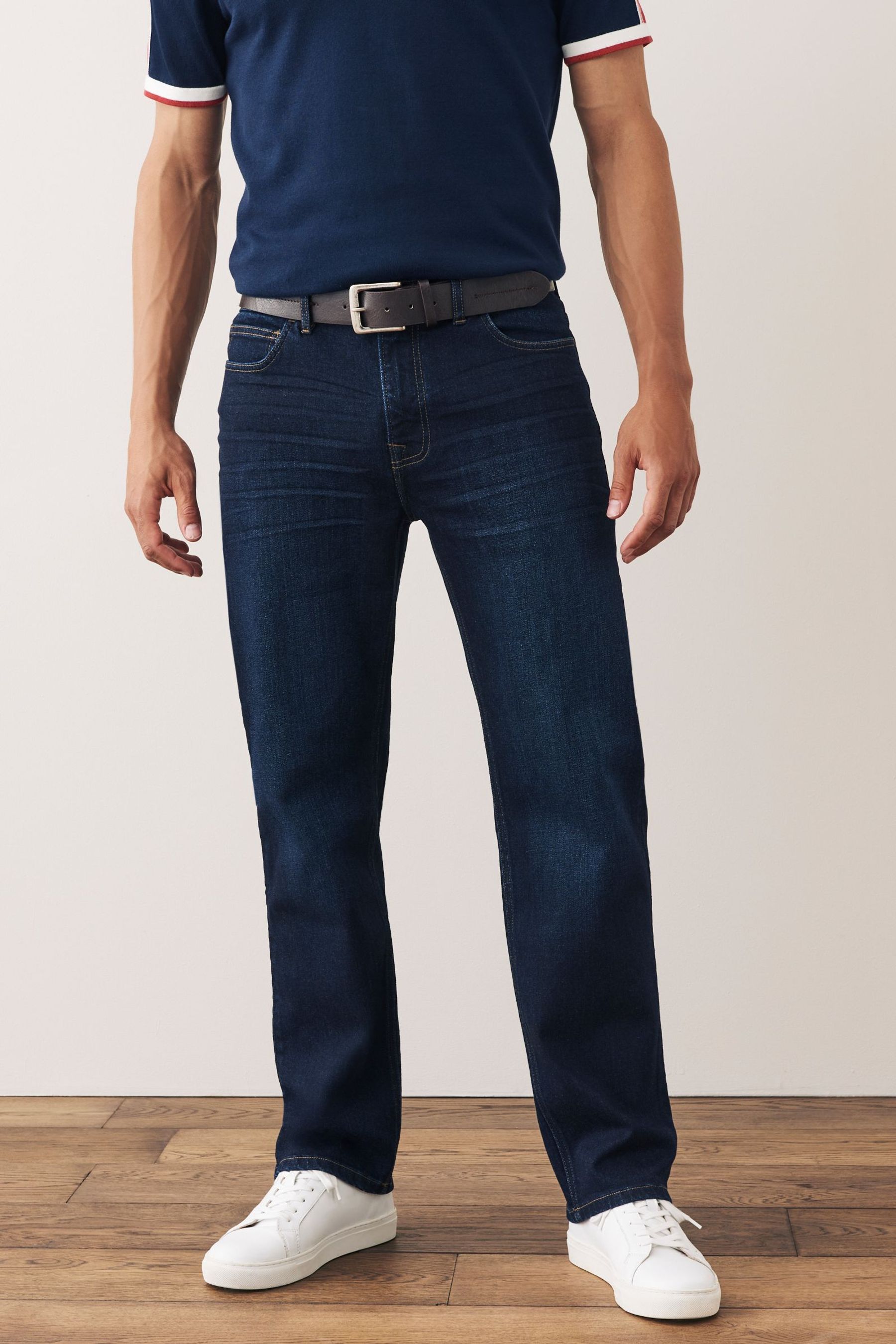 Belted Jeans Straight Fit