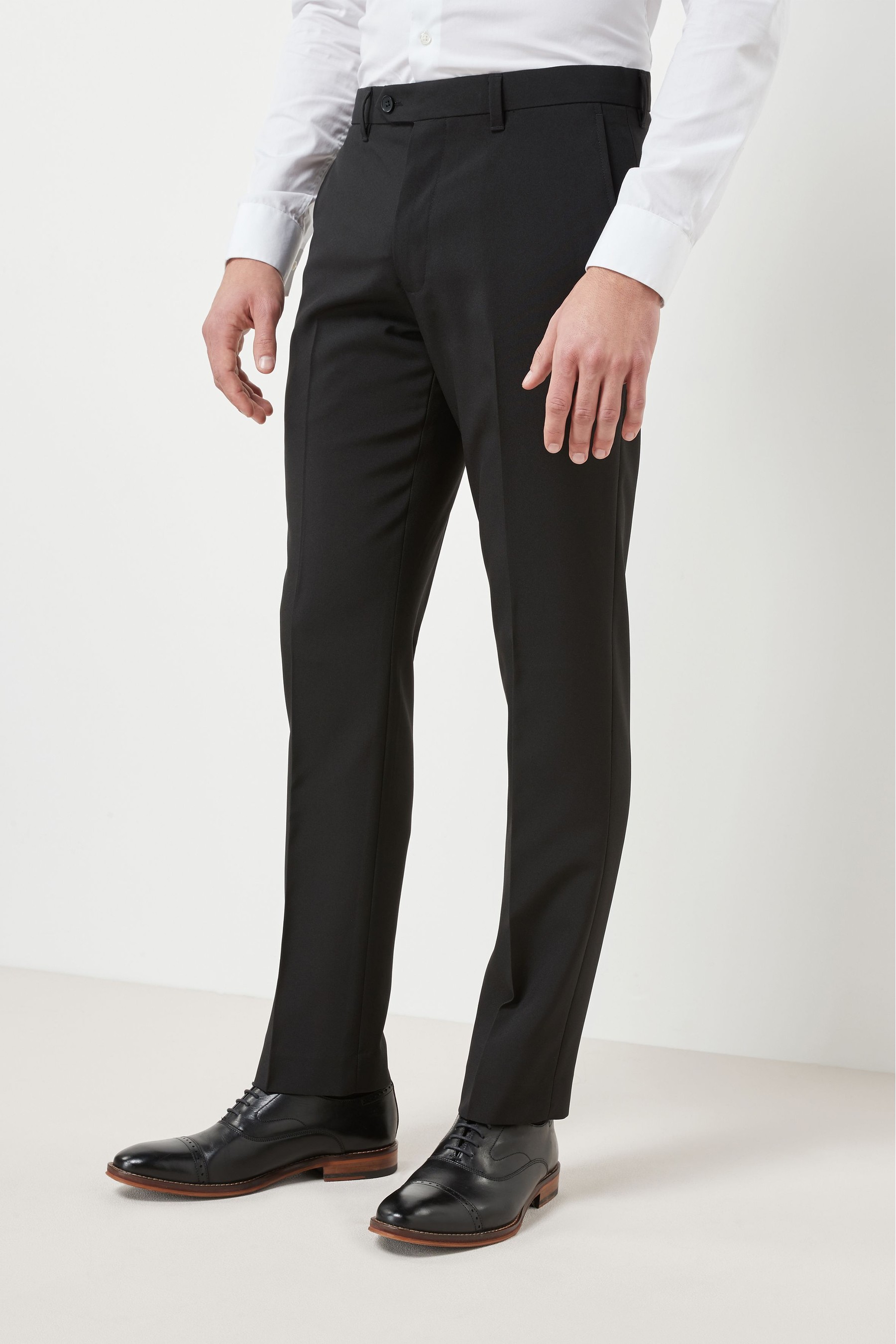 Machine Washable Plain Front Trousers Slim Fit