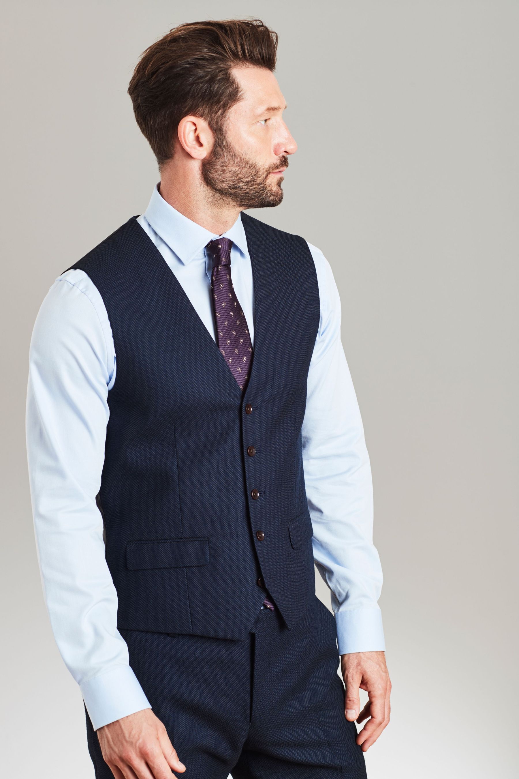 Signature Textured Suit: Waistcoat