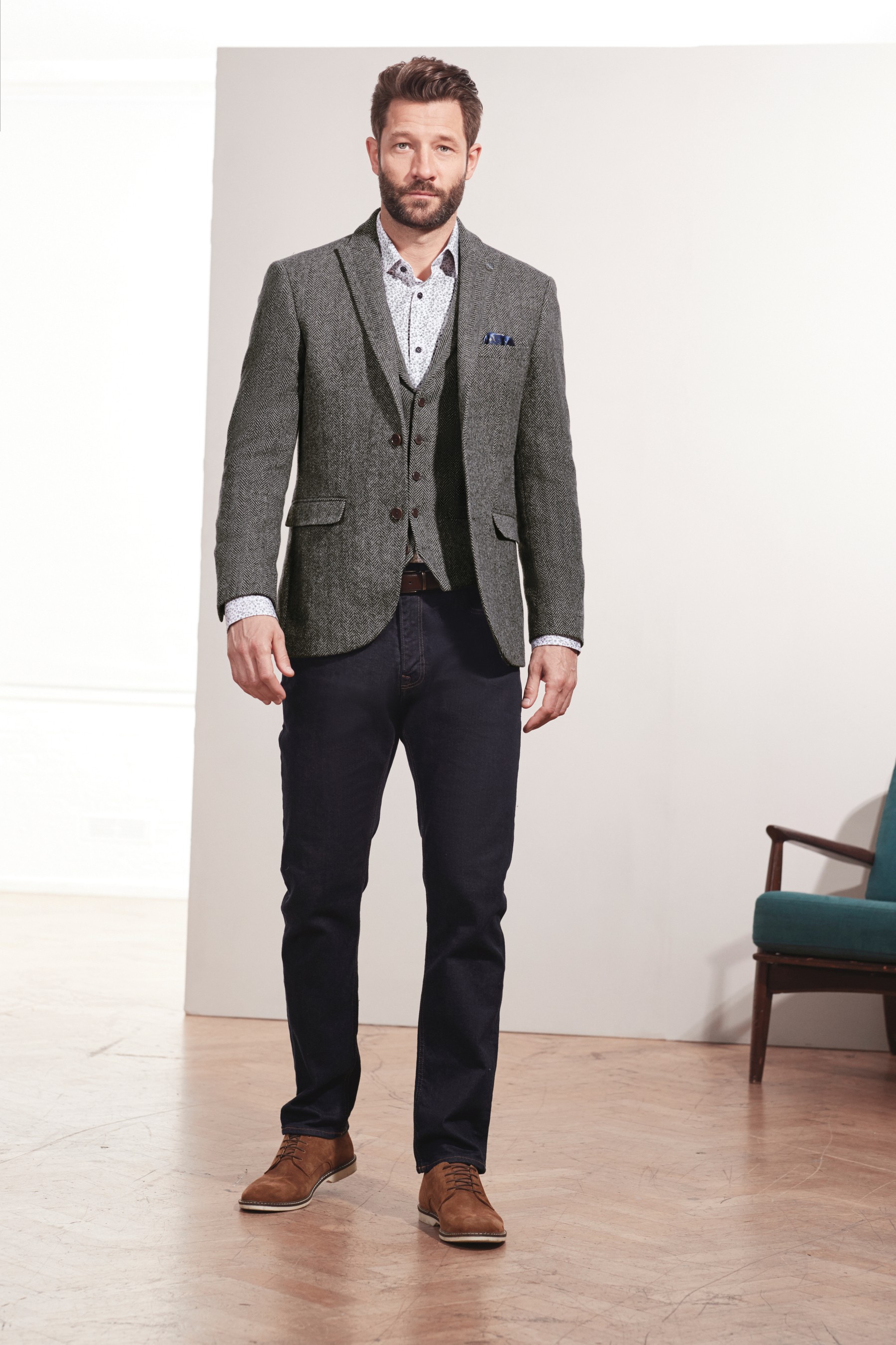 Signature Herringbone Blazer Tailored Fit