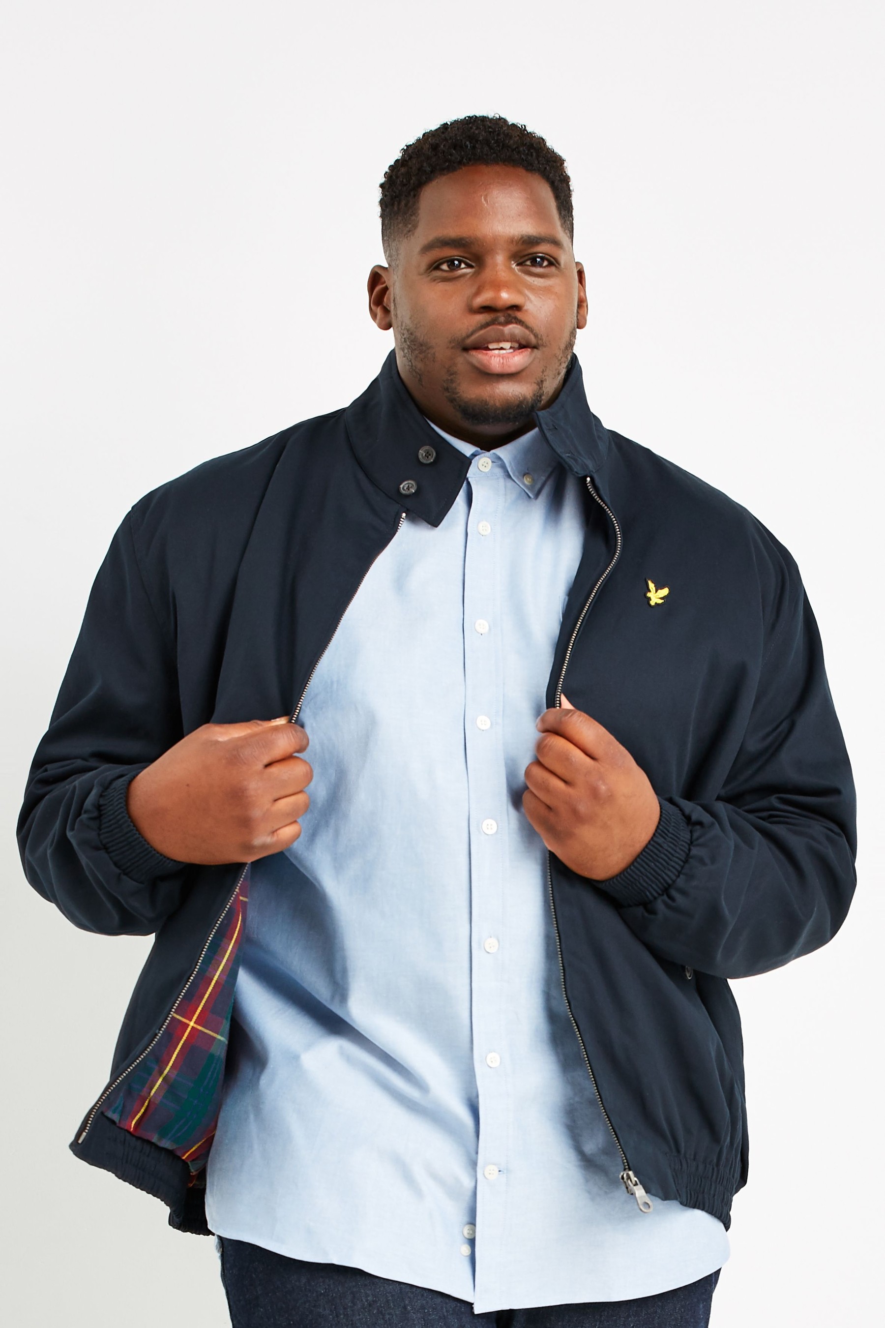 Lyle & Scott Plus Navy Harrington Jacket