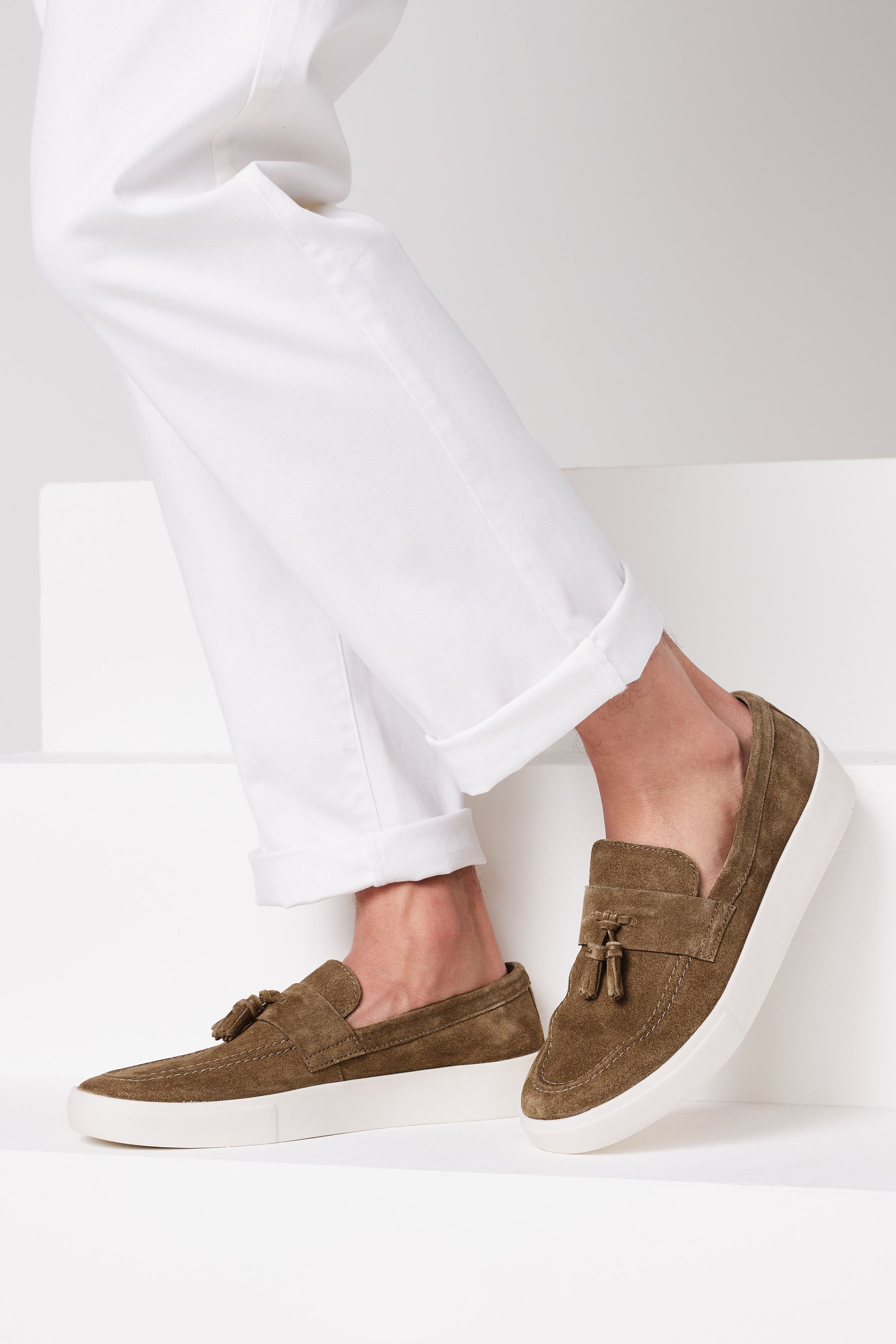 Suede Slip On Tassel Loafers